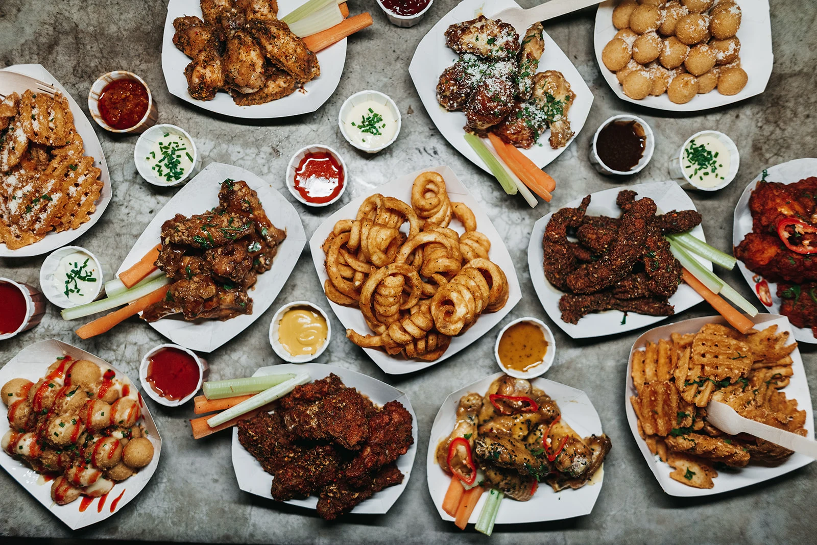 The full Wing N’ Ting spread